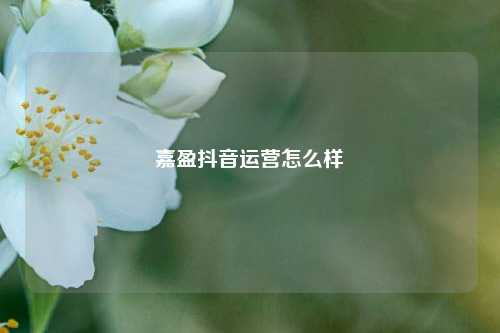 嘉盈抖音运营怎么样