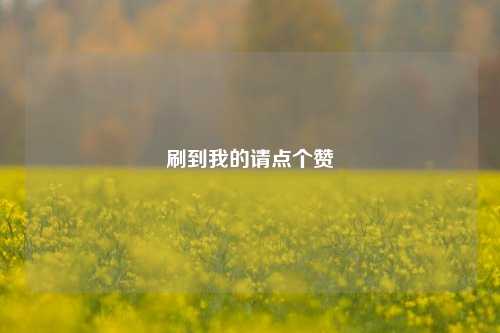 刷到我的请点个赞